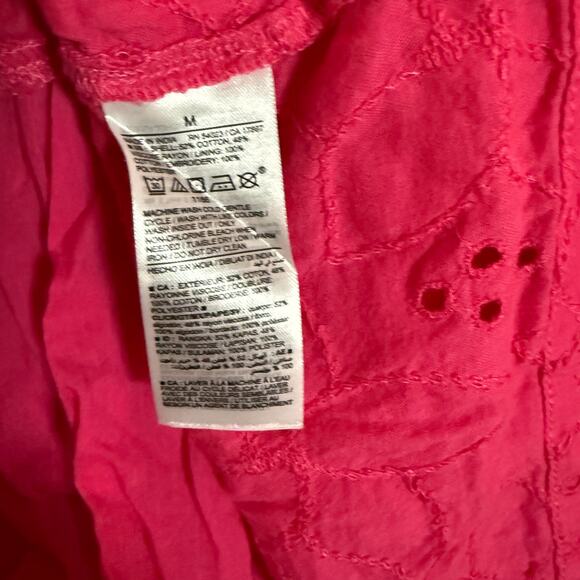Old Navy Dress Womens Medium Pink Long‎ Sleeve Mini Tiered Bohemian Cottage Core - Picture 8 of 14